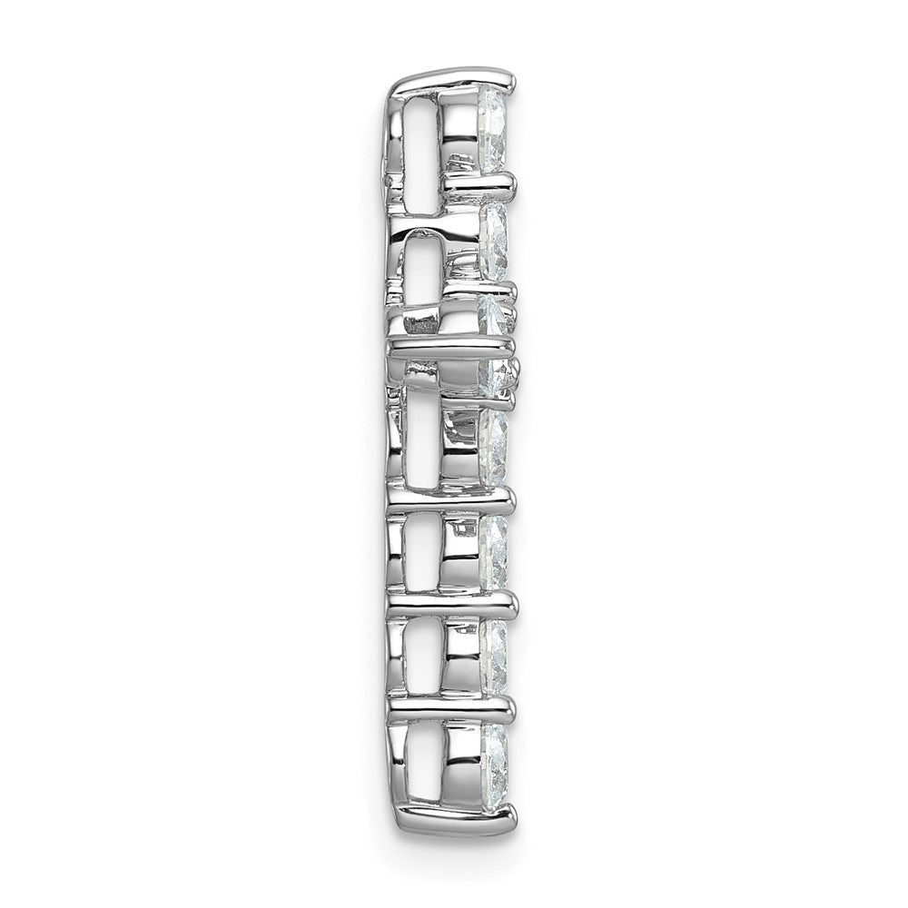 14k White Gold 2 carat Lab Grown Diamond VS/SI+ G+ Cross Chain Slide Pendant