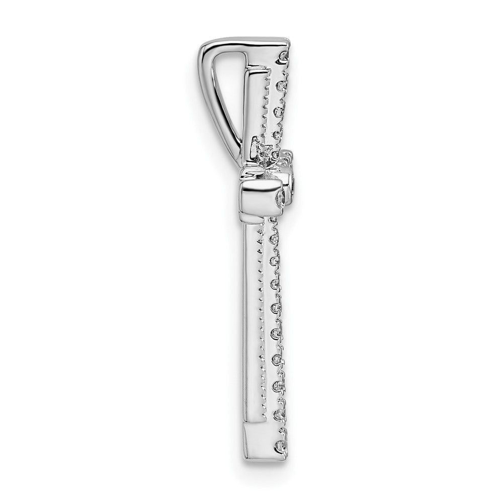 14k White Gold 1/4 carat Lab Grown Diamond VS/SI+ G+ Cross Chain Slide Pendant