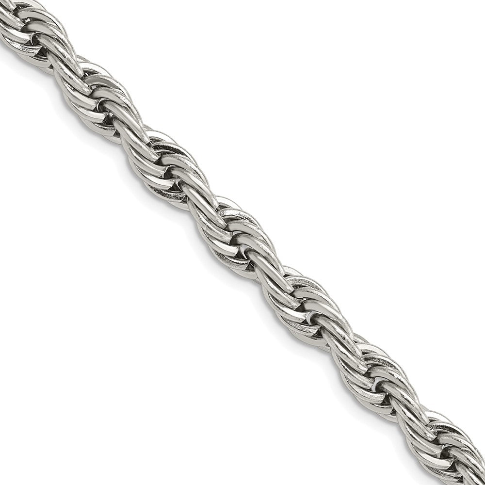 Stainless Steel Polished 7mm 24in Rope Chain
