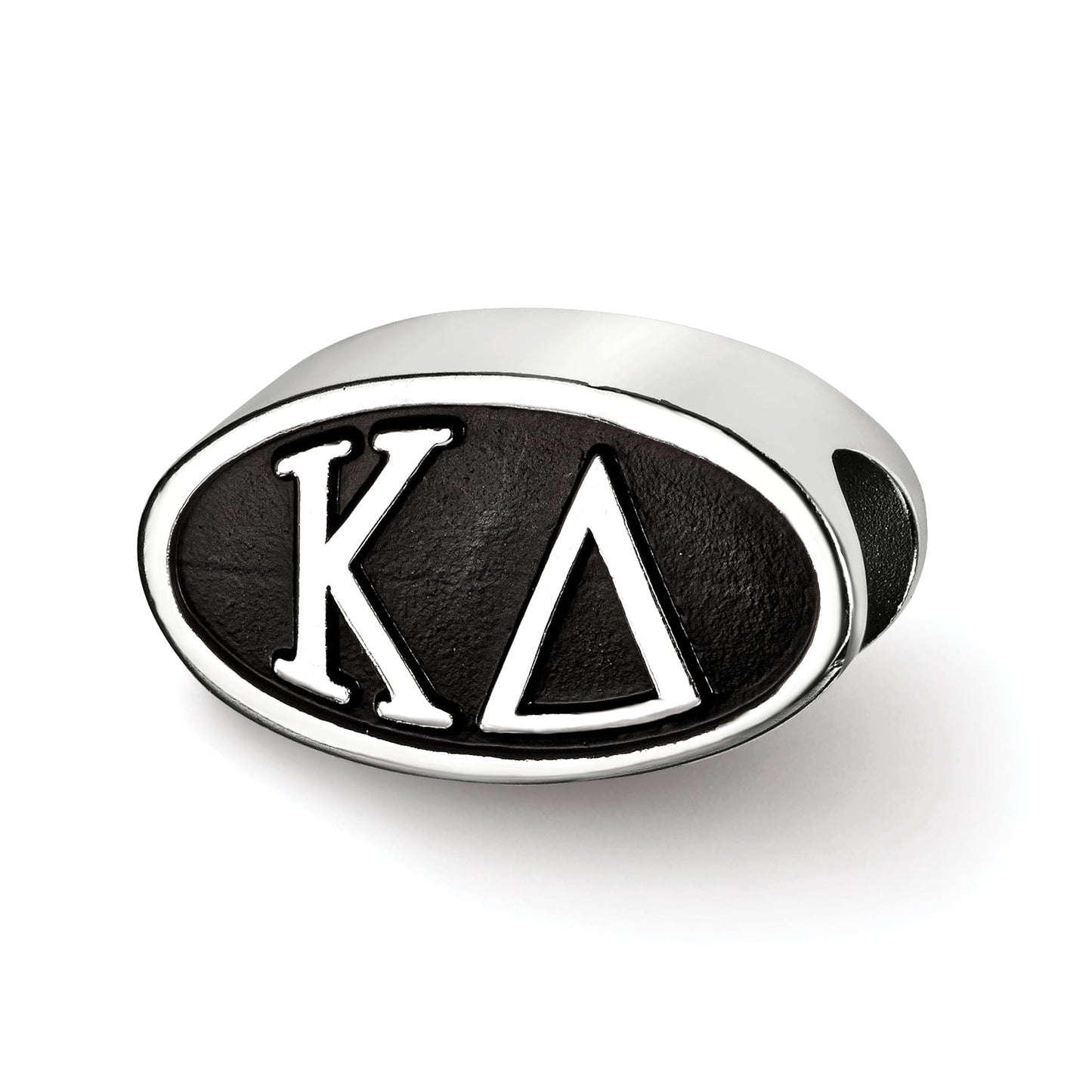 Sterling Silver LogoArt Kappa Delta Sorority Greek Letters Enameled Oval Bead