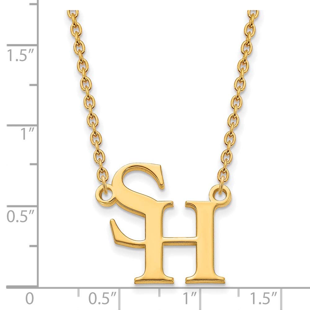 Logoart Sterling Silver Gp Sam Houston State U Large Pendant Necklace
