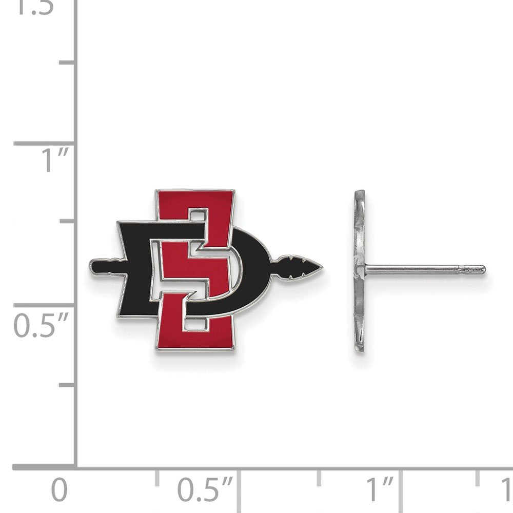 Sterling Silver San Diego State University Small Post Earrings
