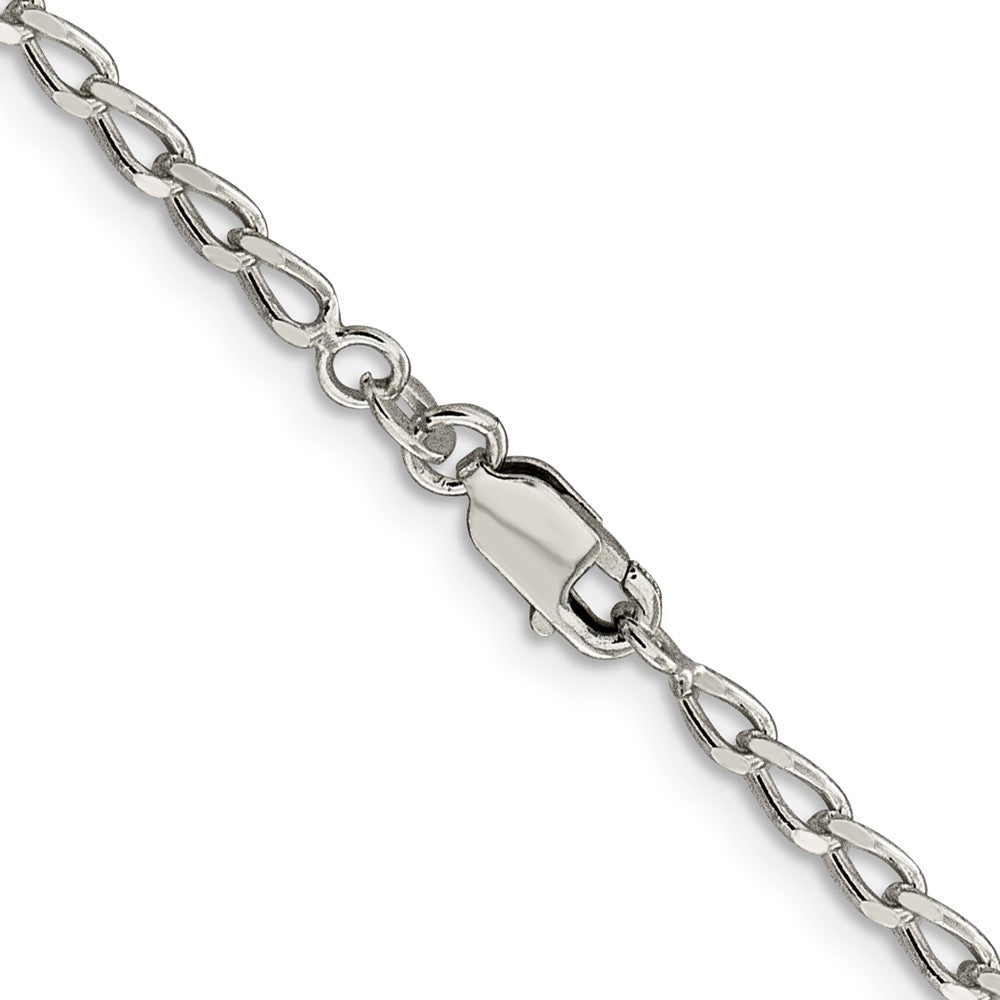 Sterling Silver 2.8mm Open Elongated Link Chain 24 Inches
