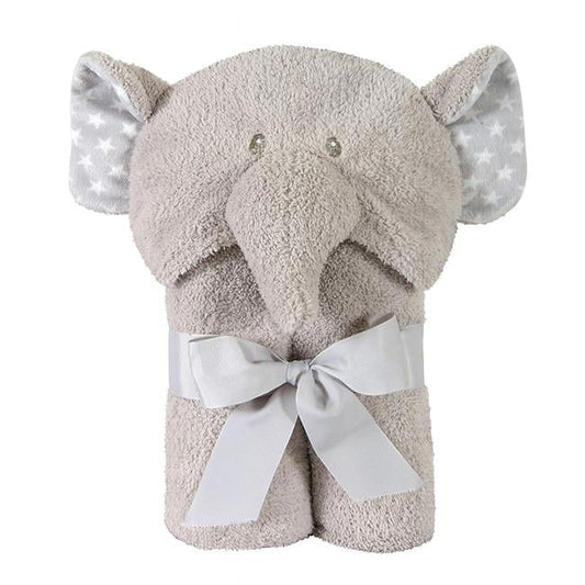 Stephan Baby Terry Plush Hooded Bath Towel, Gray Elephant, 0-24 Months