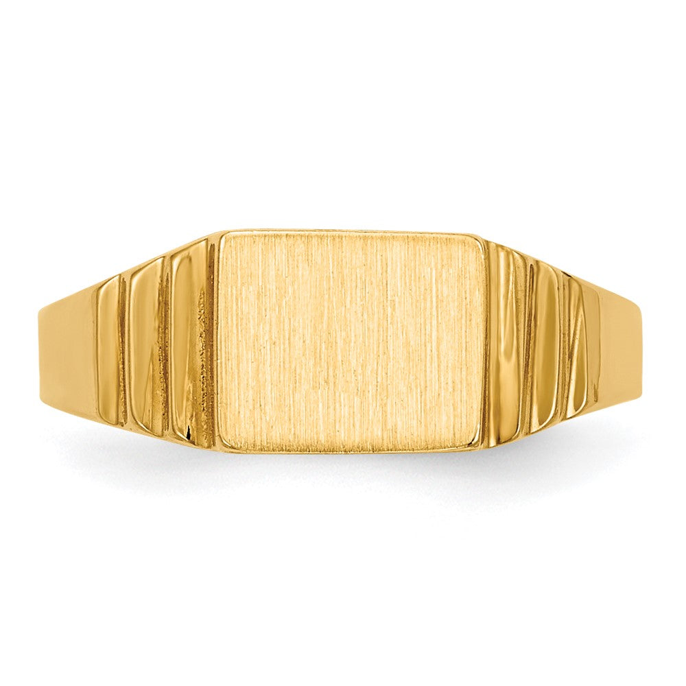 10K Satin Rectangular Child's Signet Ring Size 2.25