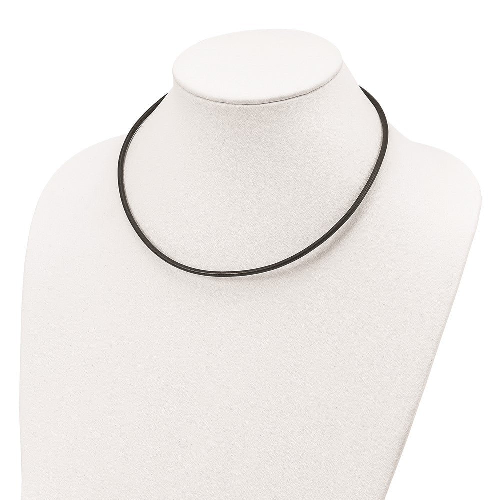 Sterling Silver 20inch 3mm Black Leather Cord Necklace 20 Inches