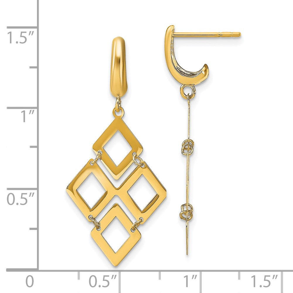 14k Polished Post Dangle Earrings