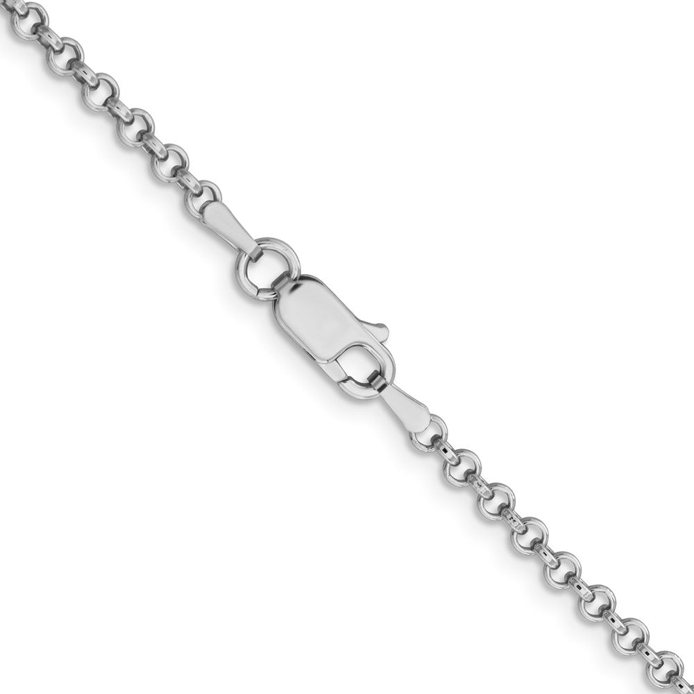 Sterling Silver Rhodium-plated 2.8mm Rolo Chain 16 Inches