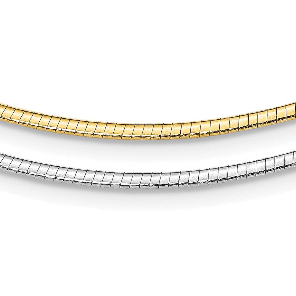 Sterling Silver Gold-pltd 2mm Reversible w/2in ext Cubetto Chain 16 Inches