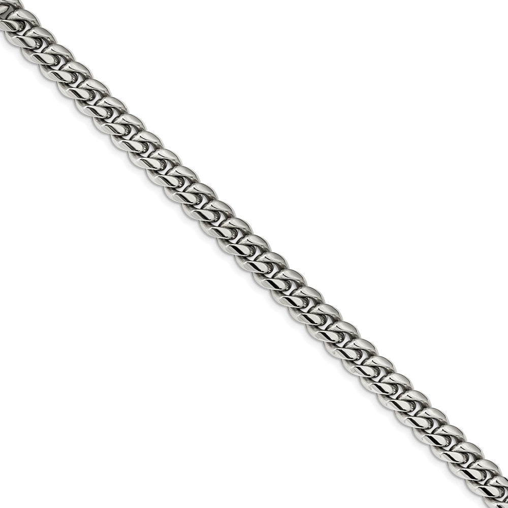 Stainless Steel Polished Curb Chain 8.25in Bracelet 8.25 inches