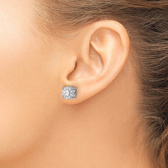 14k White Gold 2 carat Lab Grown Diamond VS/SI+ G+ Post Earrings