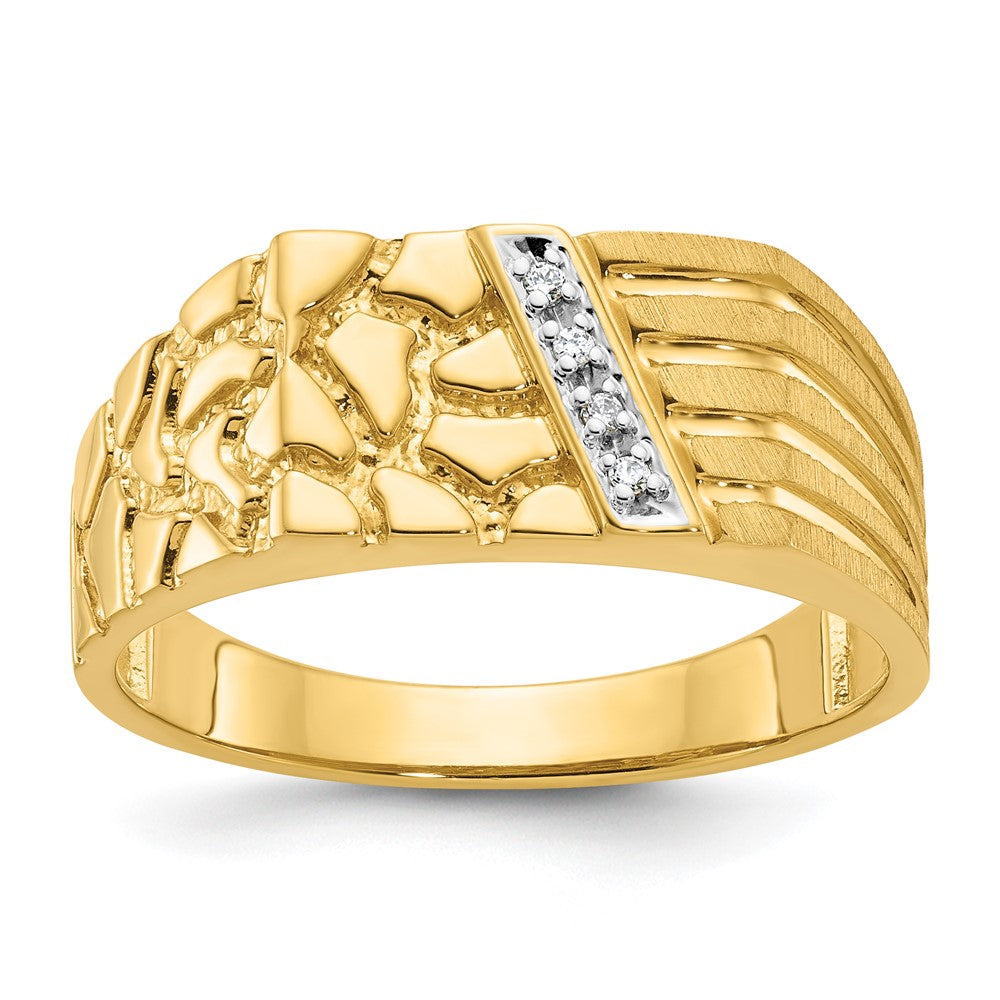 10k IBGoodman Men's Diamond Nugget Complete Ring