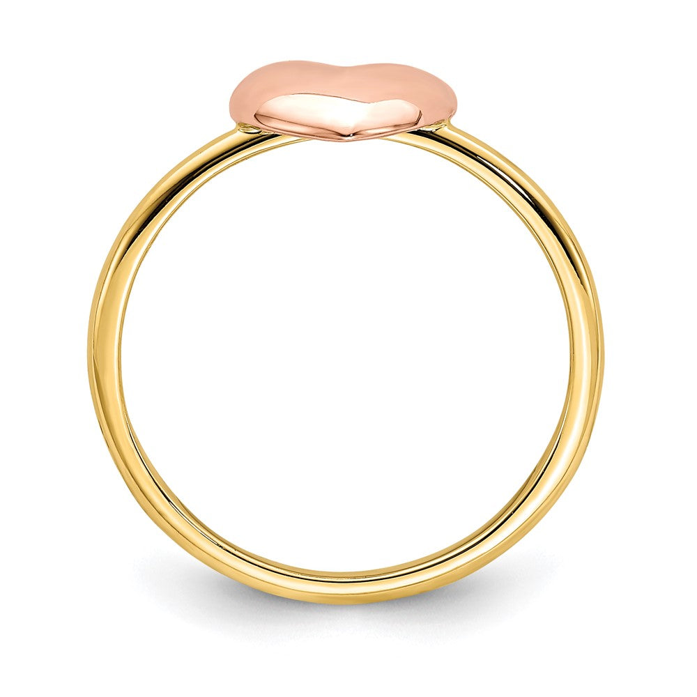 14K Two-tone Polished Heart Ring Size 7