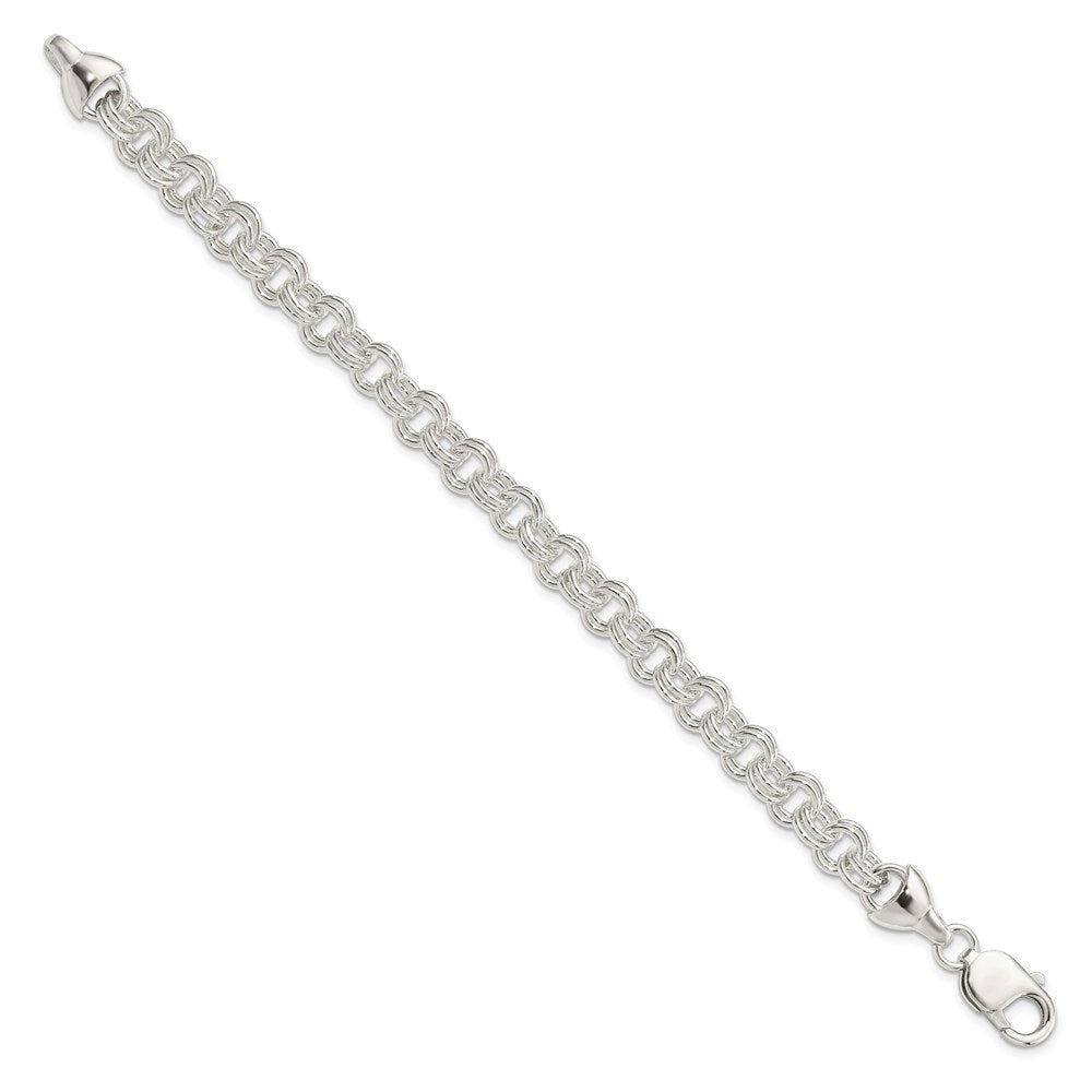 Sterling Silver 7.5inch Double Link Bracelet 7.5 inches