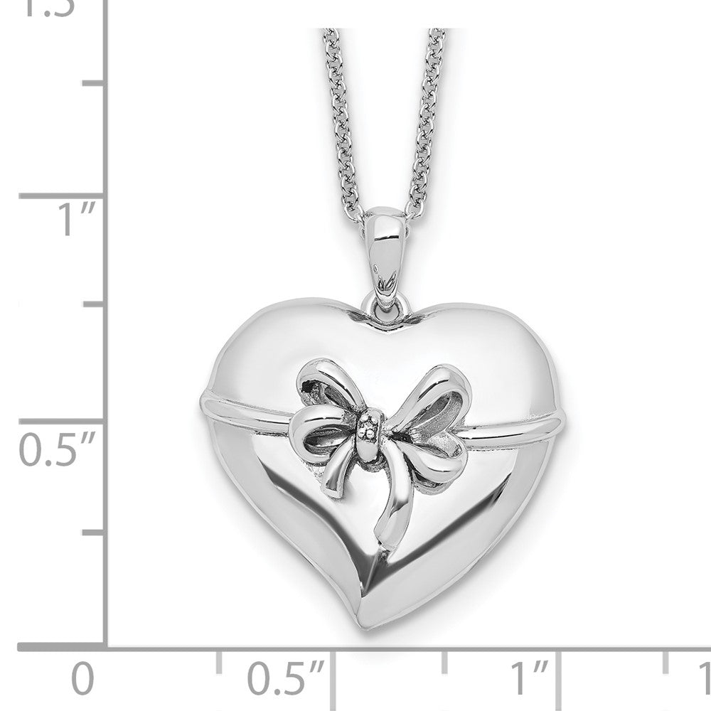 Sentimental Expressions Sterling Silver Rhodium-plated Antiqued Tie The Knot 18in. Necklace