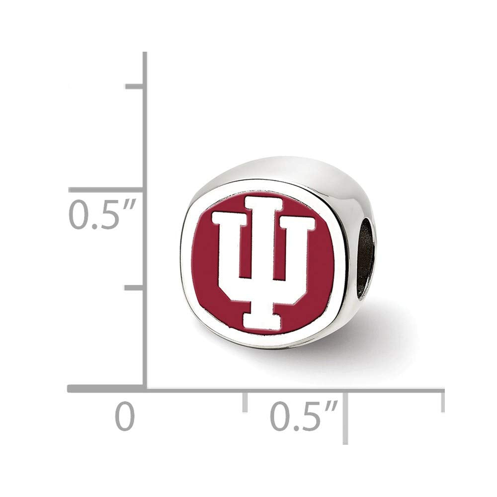 Sterling Silver Indiana University Block IU Bead Charm