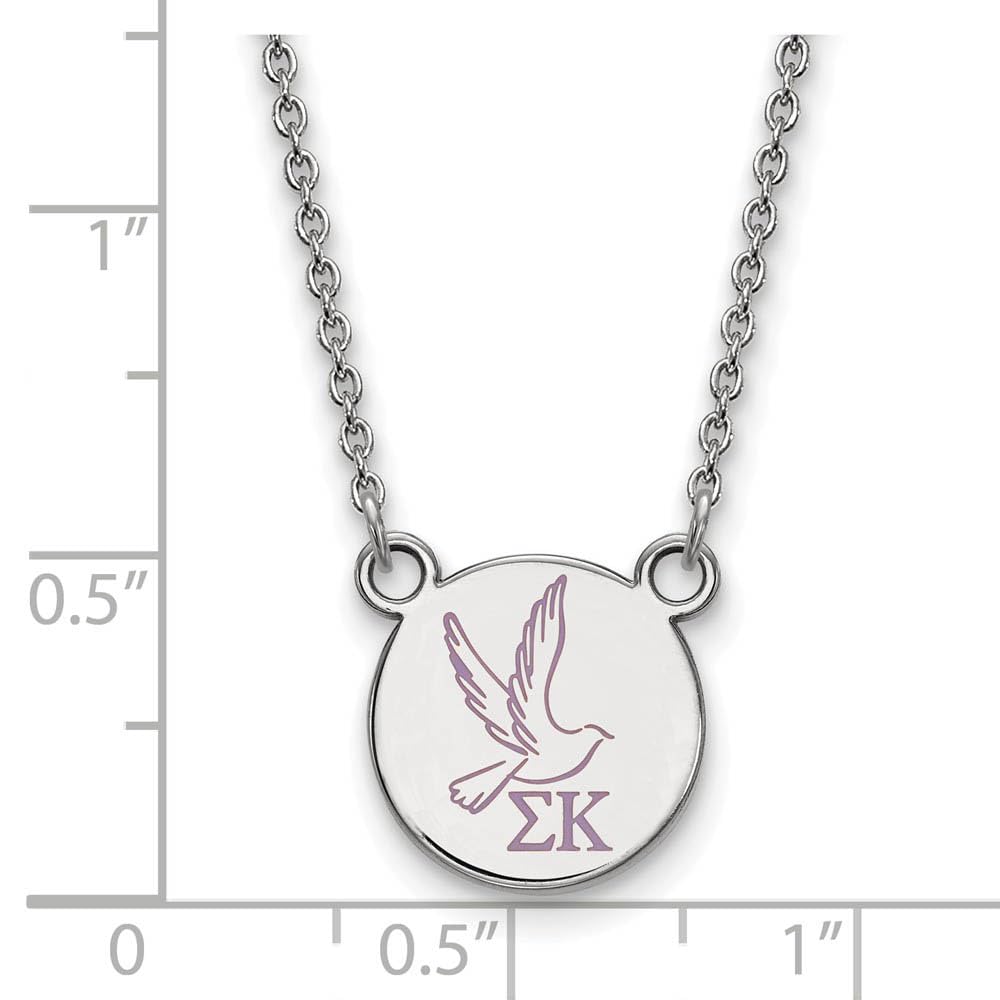 Sterling Silver 18in Official Licensed Greek Sororities Sigma Kappa (??) XS Enamel Pendant w/Necklace