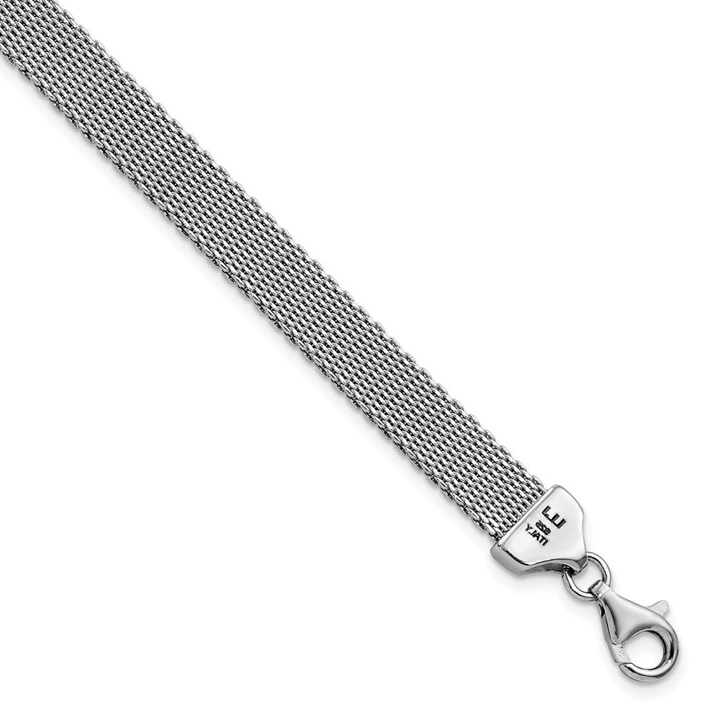 Sterling Silver Rhodium-plated Polished Flat Bracelet