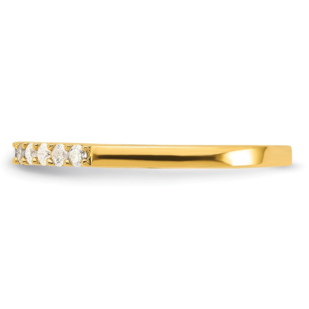 Sterling Silver Gold Tone Diamond Wedding Band