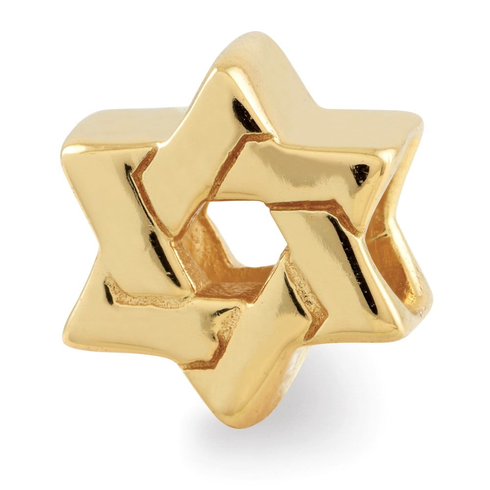 Sterling Silver Gold-plated Reflections Star of David Bead