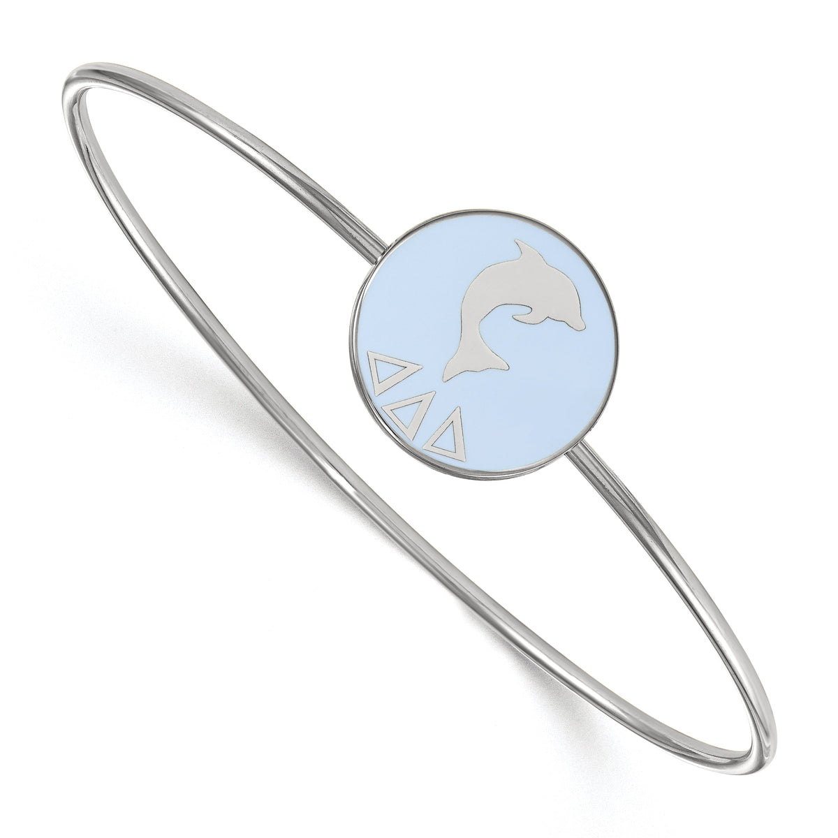 Sterling Silver Official Licensed Greek Sororities Delta Delta Delta (???) Enameled Slip-on Bangle