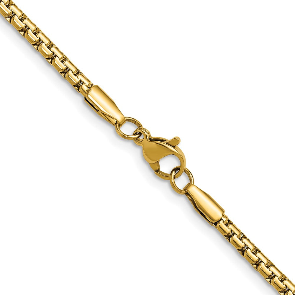 Chisel Stainless Steel Polished Yellow IP-plated 3mm 22 inch Flat Box Chain