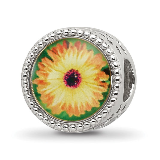Sterling Silver Reflections Rhodium-plated October Flower Bead