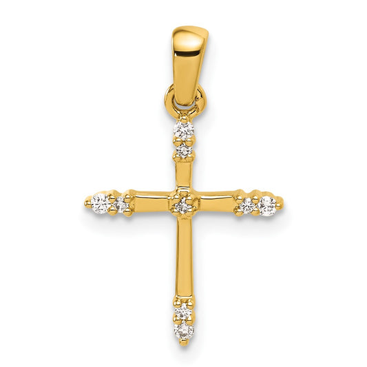 10ky Diamond Cross Pendant