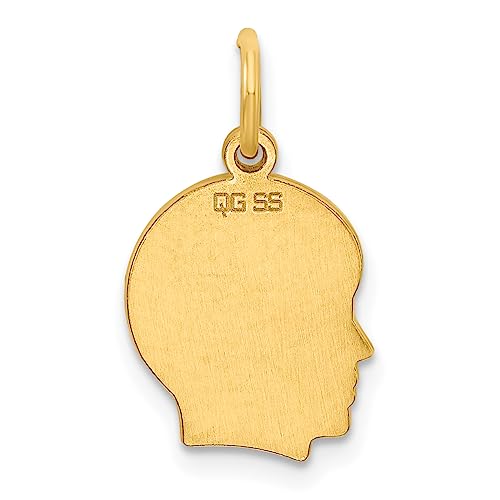 Sterling Silver GP Engraveable Boy Polished Disc Charm