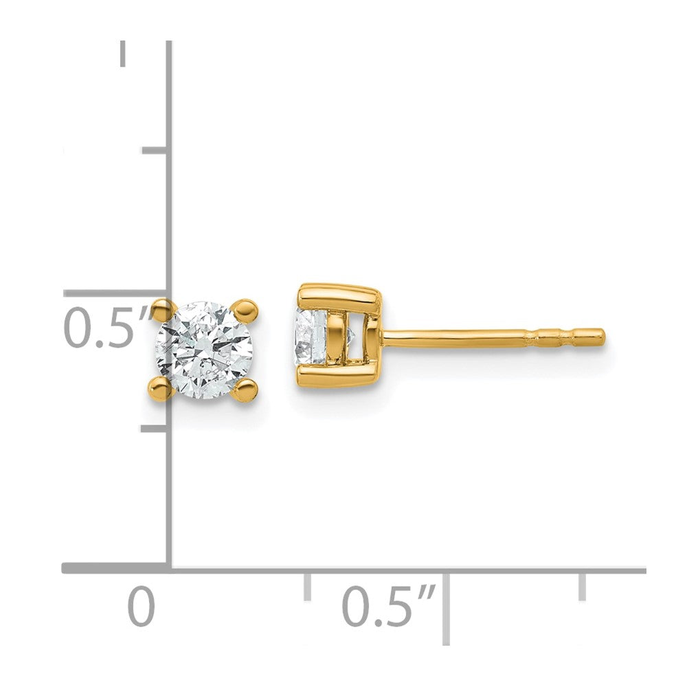 14k Yellow Gold 2/3 ctw Certified Lab Grown Diamond VS+ F+ Round 4 Prong Heavy Wt. Stud Earrings