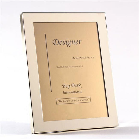 Bey-Berk International BF100-09 Brass 4 x 6 in. Picture Frame with Easel Back - 5.25 x 0.75 x 7.25 in. Gold