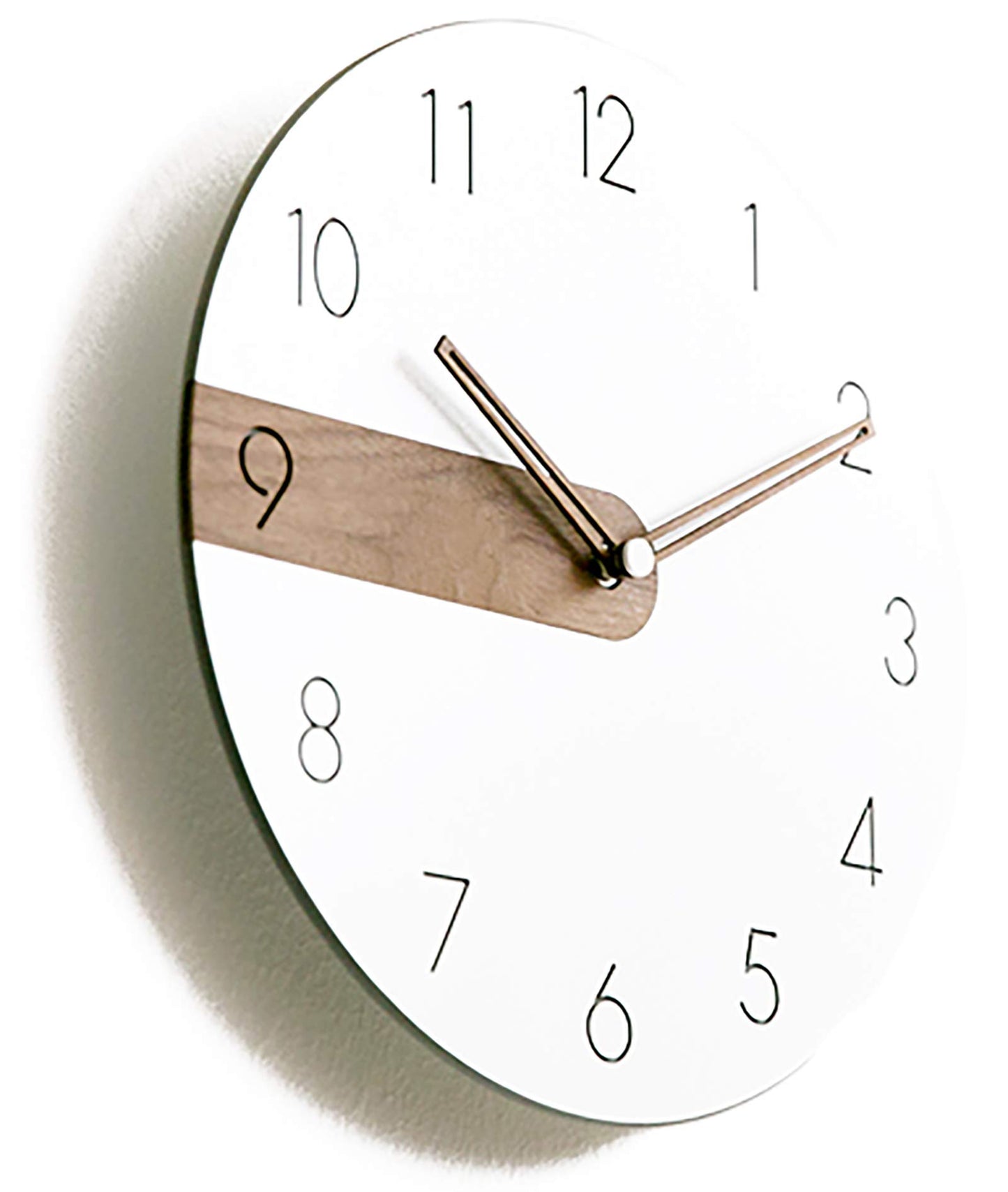 Stephanie Imports 11.4" Quartz Modern Minimalist Silent Wall Clock with Exposed Wood Design