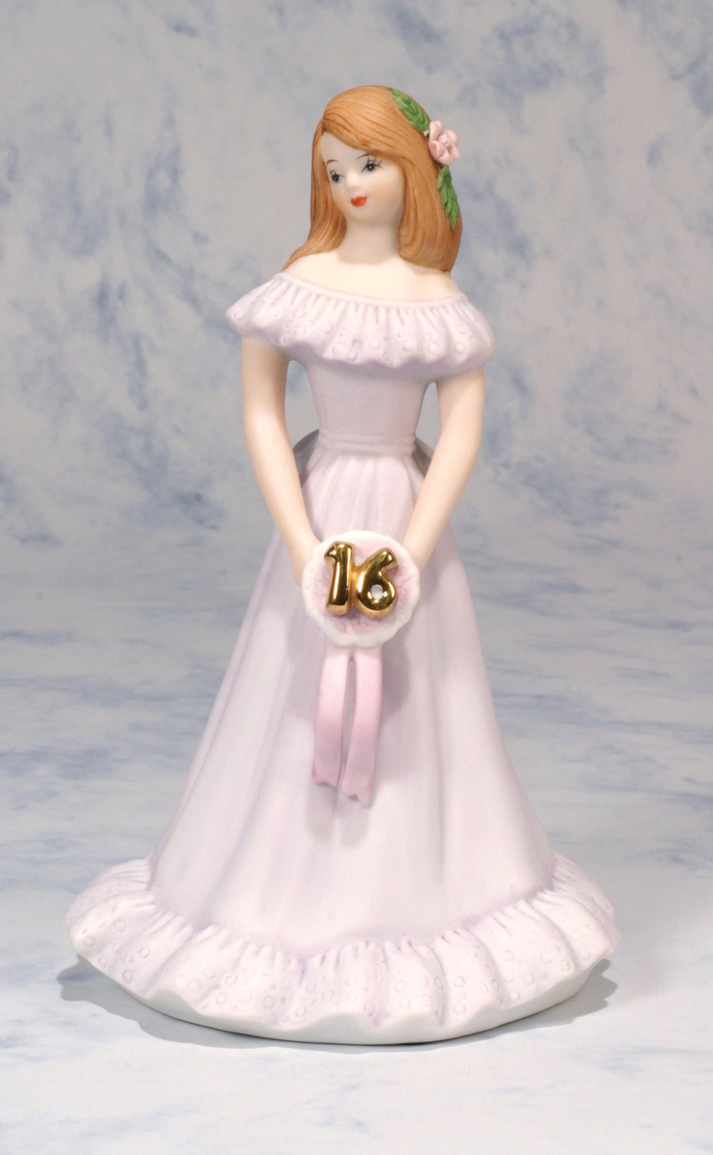 Growing Up Birthday Girls Brunette Age 16 Porcelain Bisque Figurine Q-GL662