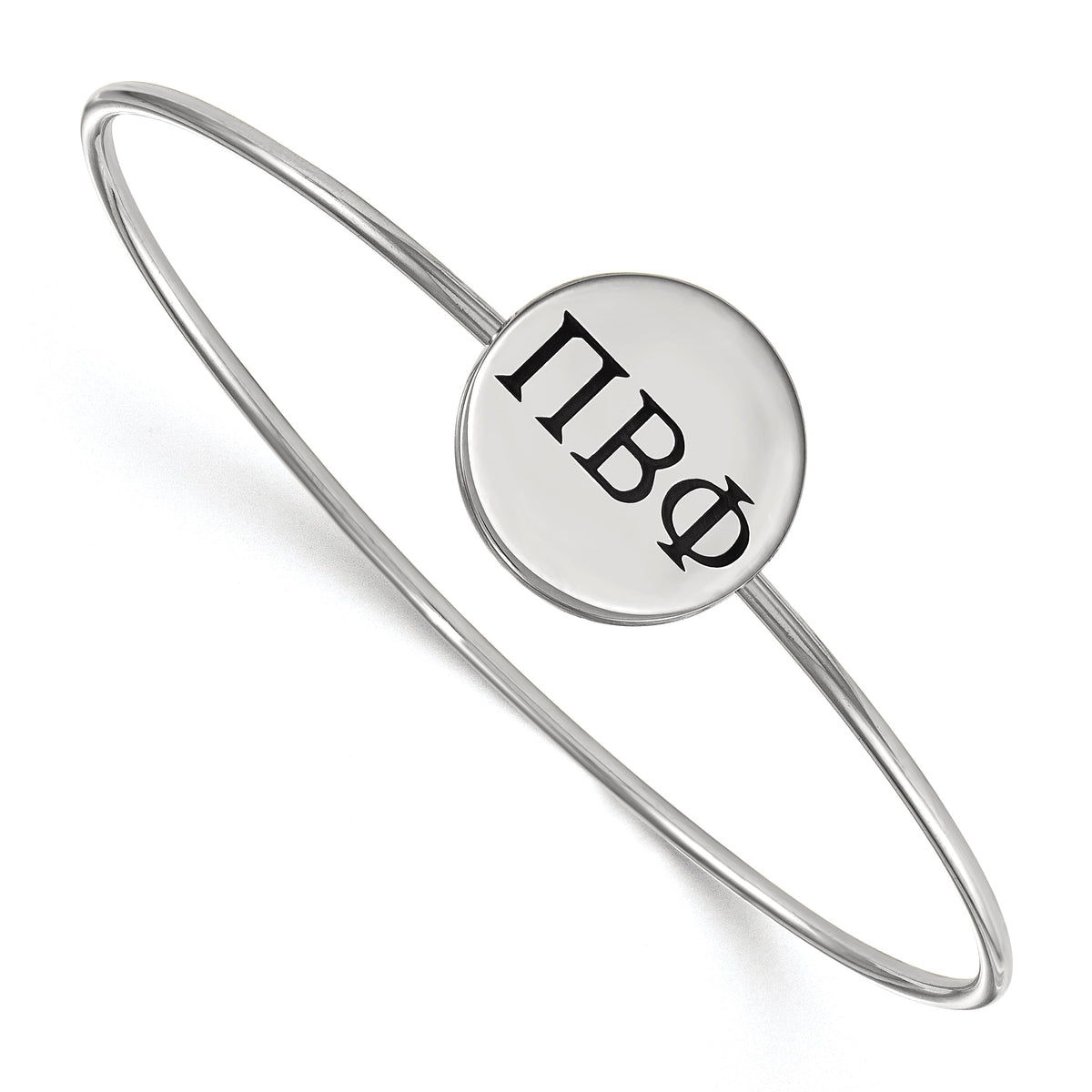 Sterling Silver Official Licensed Greek Sororities Pi Beta Phi (???) Enameled Slip-on Bangle