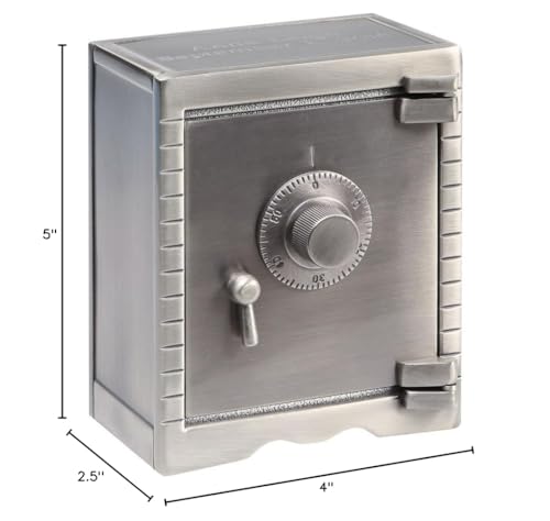 Contemporary Home Living 5" Silver Stainless Steel Vault Design Coin Bank