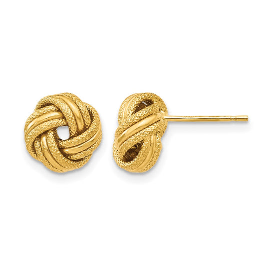 10K Knot Polished D/C Post Earrings