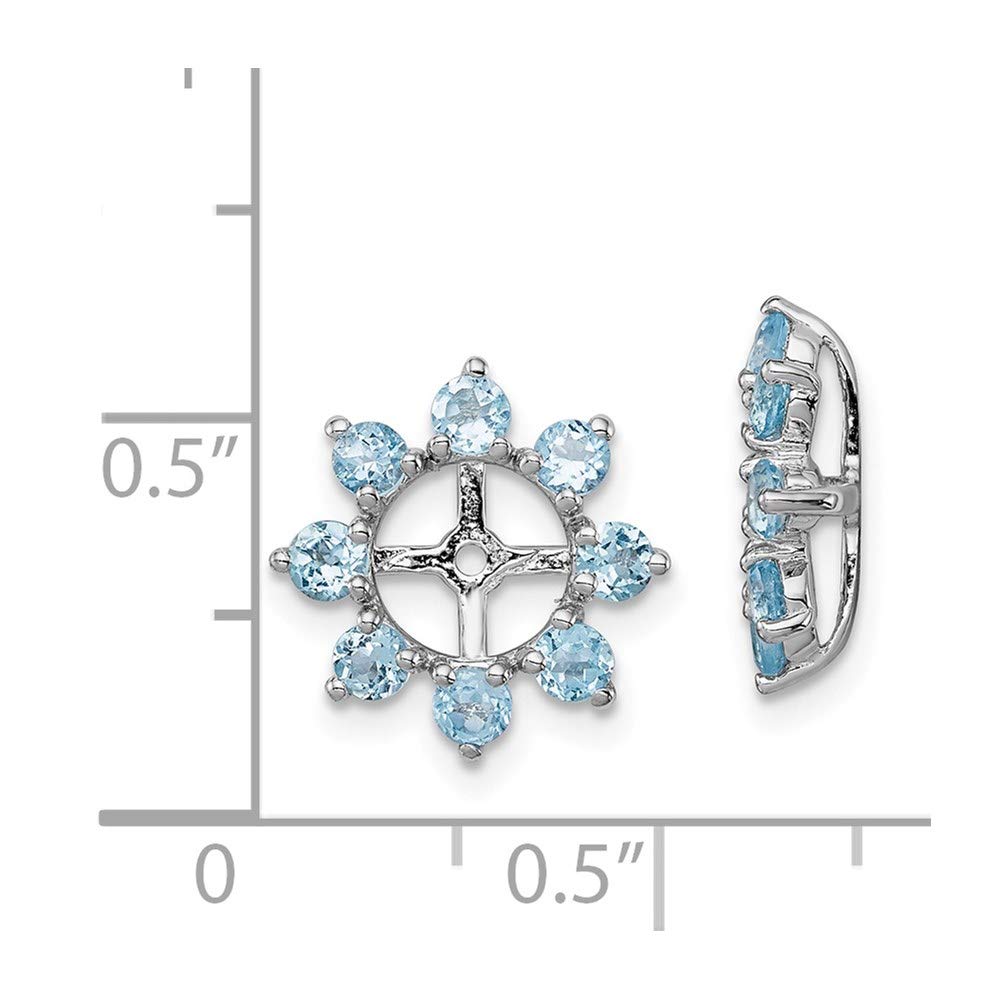 Sterling Silver Rhodium Swiss Blue Topaz Earring Jacket