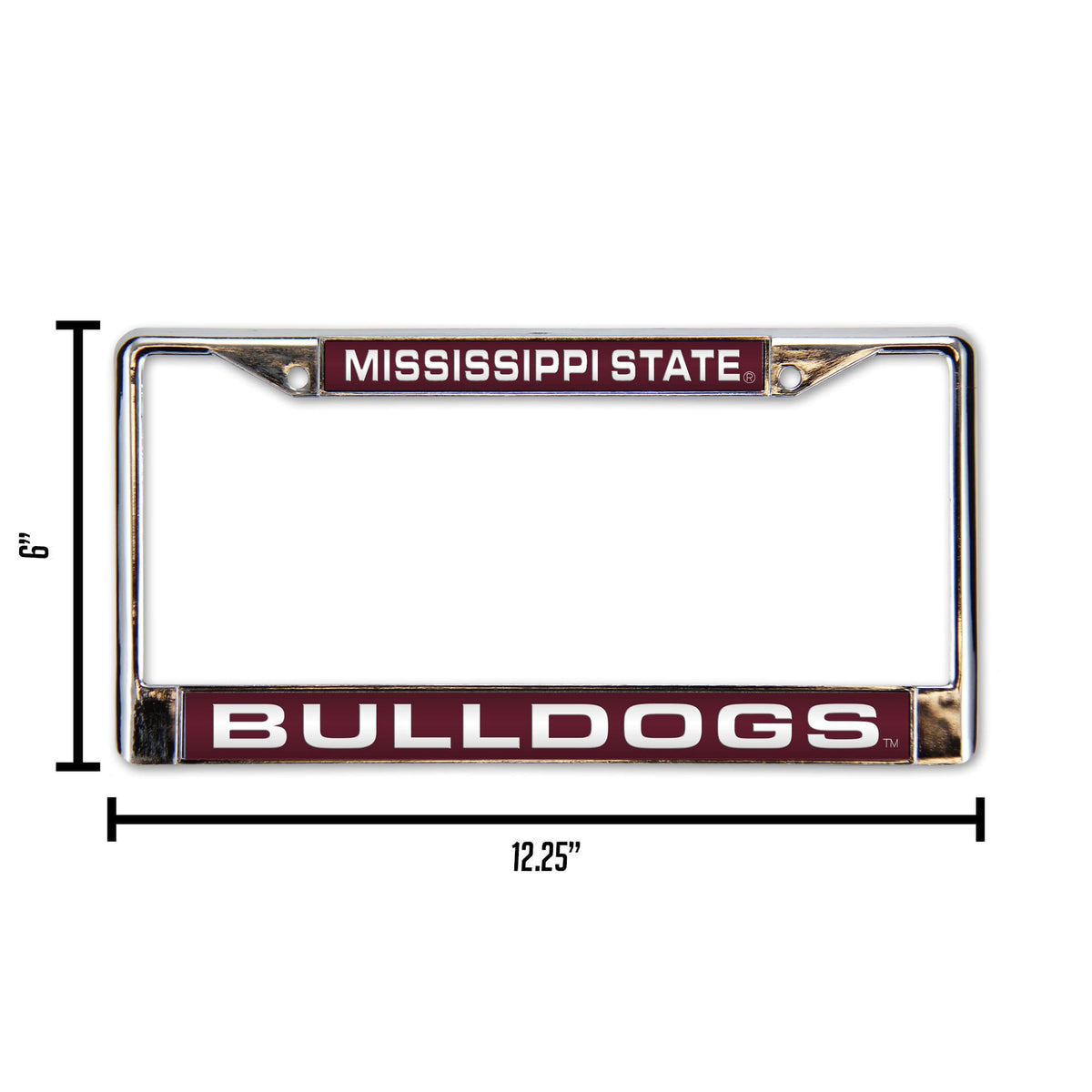 Mississippi-St-Bulldog's Chrome Metal Laser Cut License Plate Frame