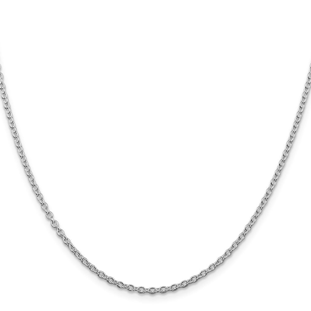 Sterling Silver Rhodium-plated 2.25mm Cable Chain 30 Inches