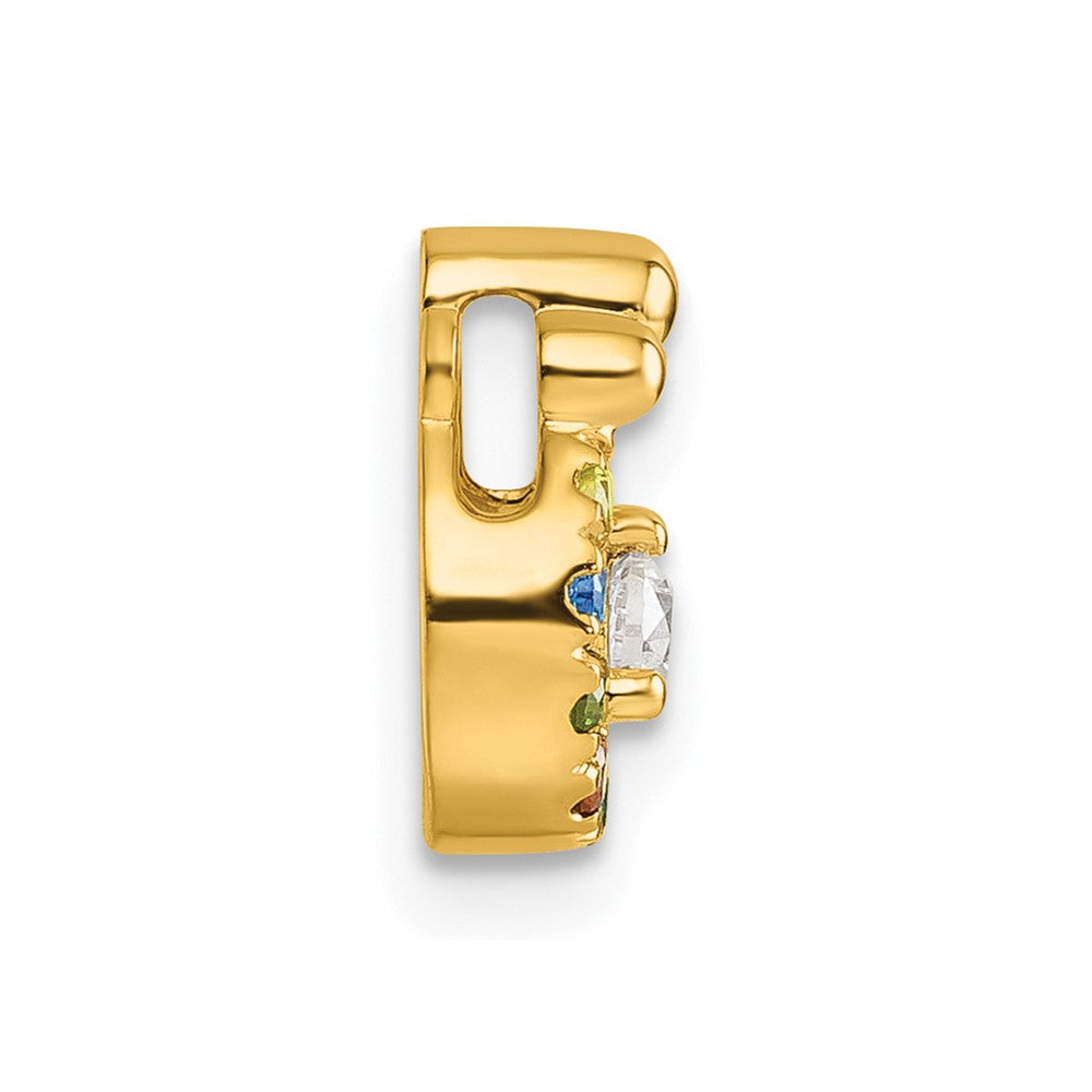 14k 8 Birthstone and Dia Mother/Child Chain Slide Semi-mount