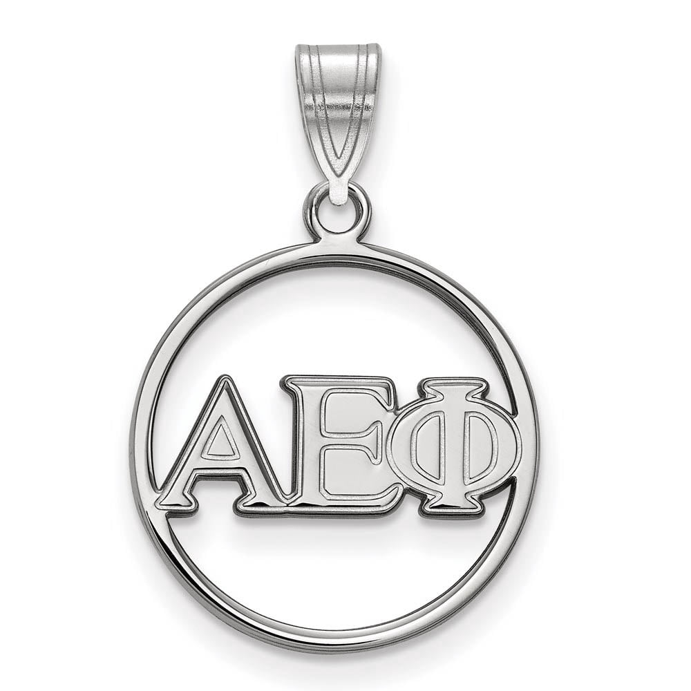 Sterling Silver Official Licensed Greek Sororities Alpha Epsilon Phi Small Circle Pendant