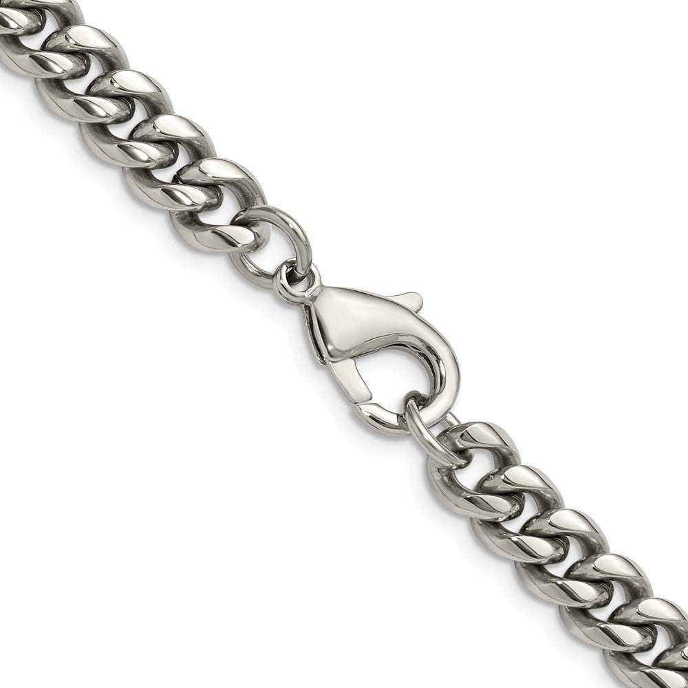 Stainless Steel Polished 8mm 24in Curb Link Necklace