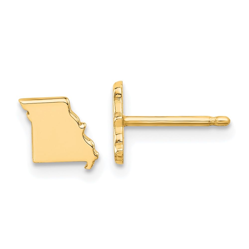 Sterling Silver Gold-plated Missouri State Earrings