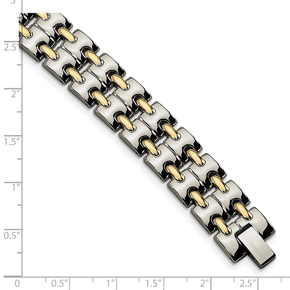 Stainless Steel Polished Yellow IP-plated 8.5in Bracelet 8.75 inches