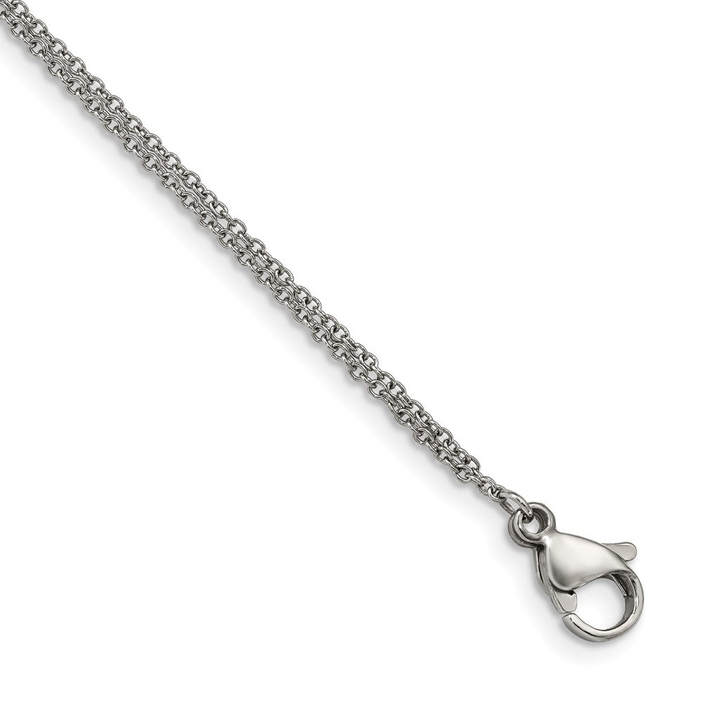 Stainless Steel Polished with CZ Infinity Symbol 6.25in w/2in ext. Bracelet 6.25 inches