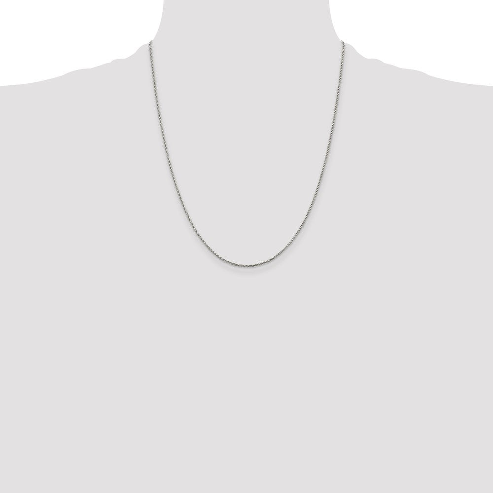 Sterling Silver 1.25mm Twisted Box Chain 22 Inches
