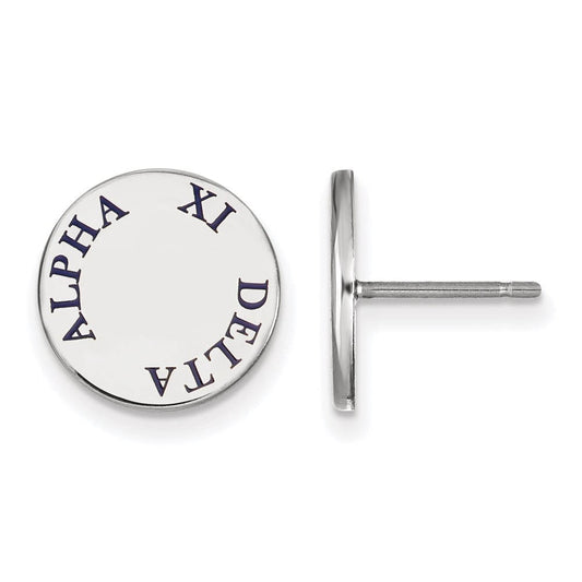 Sterling Silver Official Licensed Greek Sororities Alpha Xi Delta (???) Enameled Post Earrings