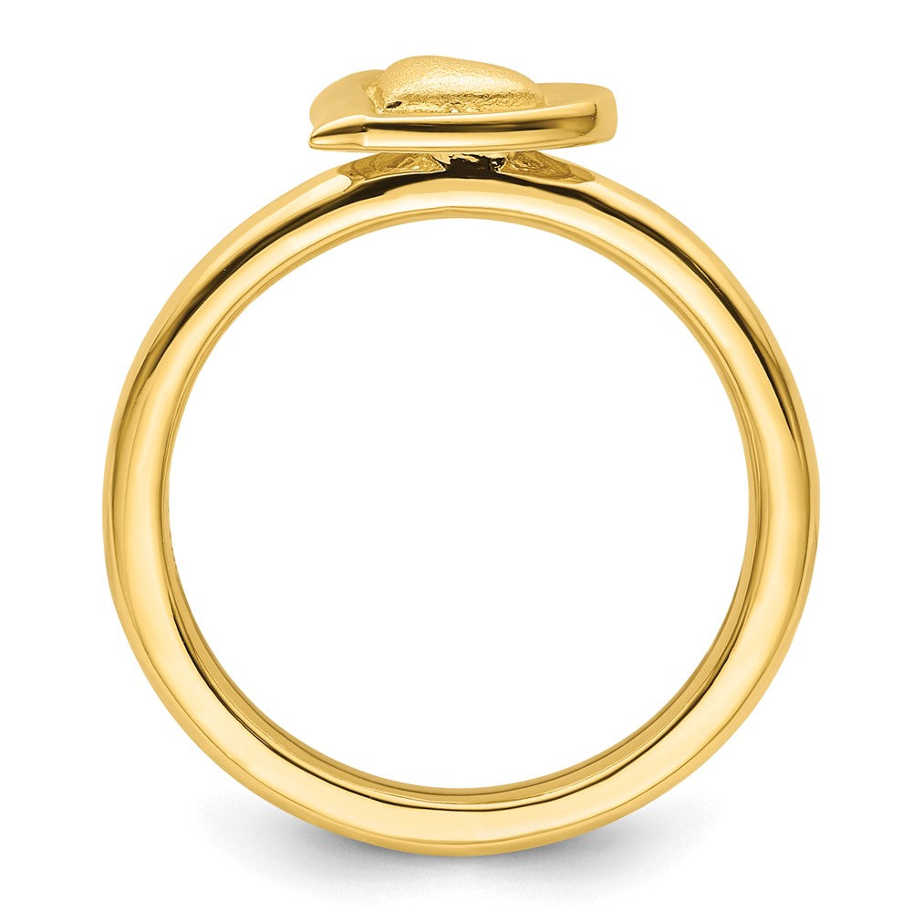 Sterling Silver Stackable Expressions Gold-plated Heart Ring Size -8