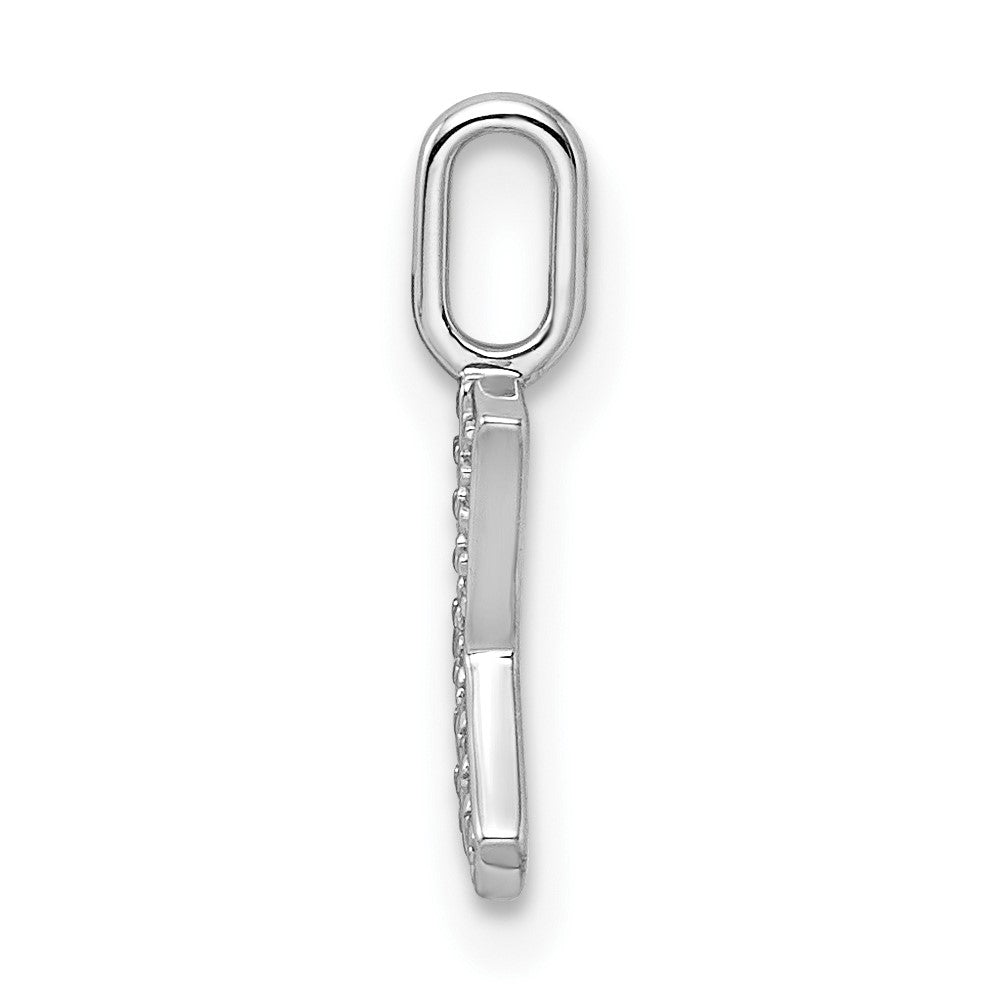 14K White Gold Diamond Letter K Initial Pendant