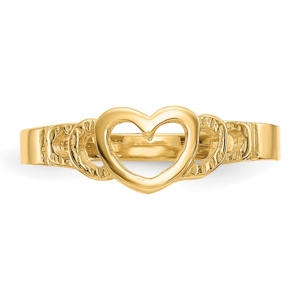 14k Heart Baby Ring Size 3